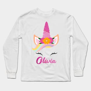 Name olivia unicorn lover Long Sleeve T-Shirt